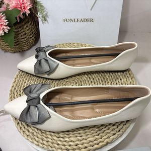 Eleganti <span class=keywords><strong>Ballerine</strong></span> da Donna con <span class=keywords><strong>Punta</strong></span> Affusolata, Tomaia Morbida in PU, Dettaglio Fiocco Grande, Scarpe Basse per Ufficio, Matrimoni e Uso Quotidiano - Product Image 6