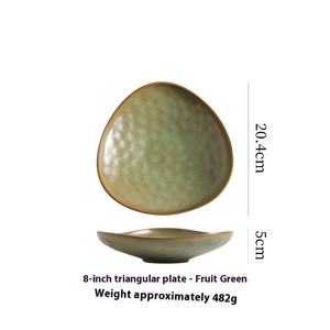 Plato de gres triangular de forma especial, vajilla de cerámica creativa, postre para <span class=keywords><strong>Amazon</strong></span>, venta al por mayor comercial transfronterizo - Product Image 2