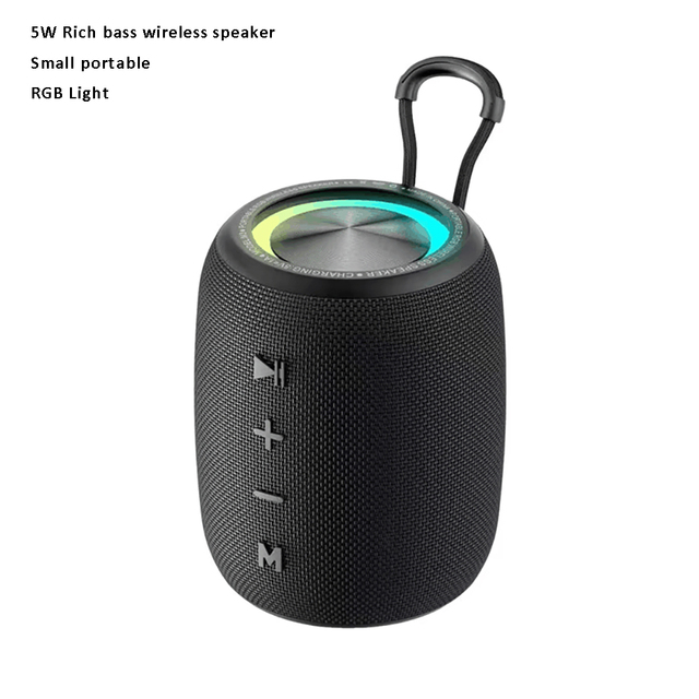 Outdoor Hiking Small RGB Light FM Radio TF Memory Slot USB Reader Rich Bass 5W Portable Wireless Bluetooths Speaker