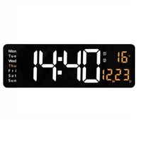 Jam LED 5 Inci Layar Ganda Warna, Dapat Dipasang di Dinding & Meja, dengan Tanggal, Suhu, dan Timer