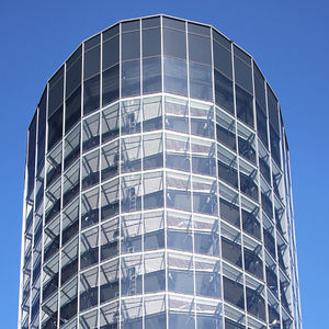 Façade fixe en verre de bâtiment commercial extérieur Murs rideaux en verre araignée sans cadre soutenus par pointe en verre - Product Image 5
