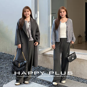 เสื้อสเวตเตอร์ถักหลวมสำหรับผู้หญิง Runqi สีเทา ไซส์ใหญ่ คอกลม ติดกระดุม ป้องกันการเป็นขุย ชุดสวยหรู - Product Image 5