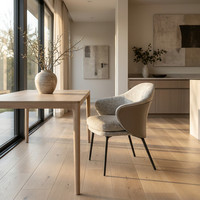 Chaises de salle à manger modernes de style nordique, élégantes, avec structure métallique, pour salon, luxe, gain de place, revêtement en tissu.