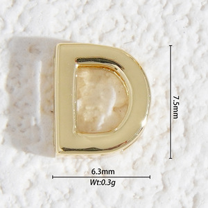 Pendentif lettre A en cuivre plaqué 7,6 mm pour la fabrication de colliers, accessoires de bijouterie - Product Image 4