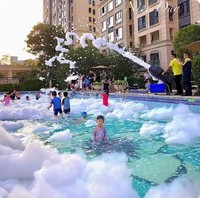 Canon à mousse mobile AC 3000W pour parcs aquatiques de maternelle, piscines extérieures, scènes – Machine à bulles automatique