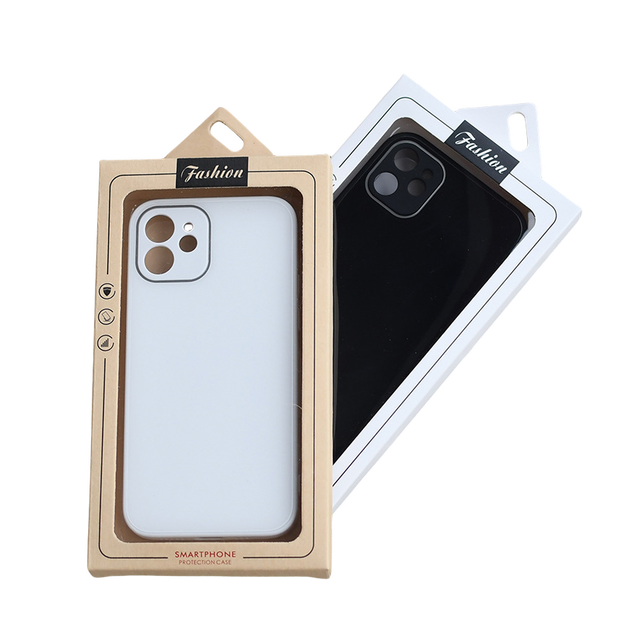 Wholesale Low MOQ Kraft Paper Smart Mobile Phone Cell Phone Case Packaging Box With Blister Plastic Insert Case Holder