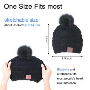 Bonnet d'hiver pour cadeaux de Noël, <span class=keywords><strong>casque</strong></span> audio Bluetooth sans fil <span class=keywords><strong>avec</strong></span> <span class=keywords><strong>micro</strong></span>, idéal pour le sport en extérieur, chaud et doux, protège du froid - Product Image 6