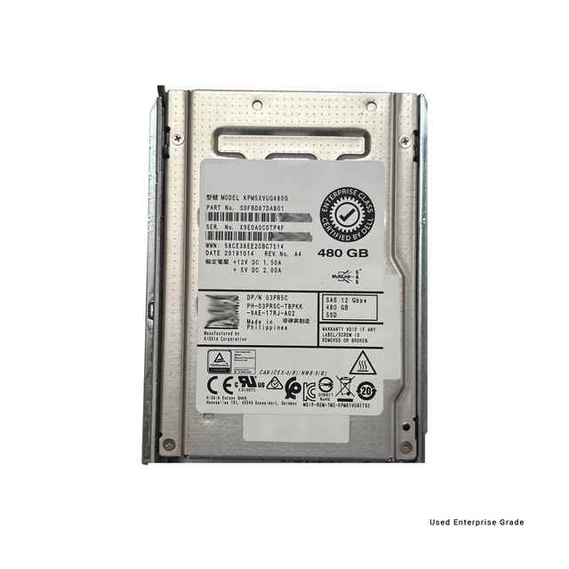 480GB Used Internal Enterprise SAS SSD 12Gbps High Speed Server Dual Port KPM5XVUG480G