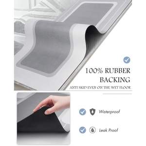 Alfombra de Baño de Diatomita Clásica Gris Delgada, de Secado Rápido, Antideslizante, con Estampado Ovalado, Hecha a Máquina, Ecológica, Resistente a las Manchas, 27x17 Pulgadas - Product Image 3