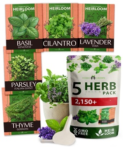Pack de 2150+ variétés d'herbes non-OGM, variétés anciennes, jardin culinaire, basilic, <span class=keywords><strong>thym</strong></span>, pour l'intérieur/l'extérieur, marqueurs bonus, guide de culture - Product Image 2