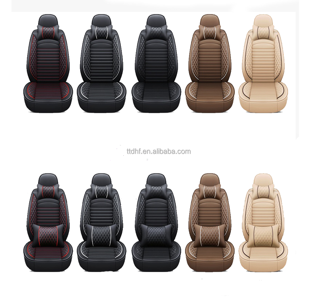 Muchkey Sports Full Coverage Airbag Compatible Breathable Universal Leather Car Seat Covers