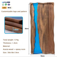 Plateau en bois et résine bleue irrégulière de haute qualité, motif résineux, plateau en bois de burl solidifié, vente en gros d'usine, fabriqué en Chine