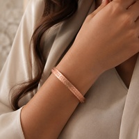 Bracelet ouvert magnétique unisexe en cuivre rouge pur à 99 %, forme cœur, aimant puissant, manchette vintage réglable, bijou cadeau pour poignet