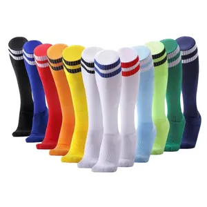 2021 New Football Socks Non-slip Long Tube Over The Knee Socks Striped Soccer Socks Compression Stockings Outdoor Sports Gym