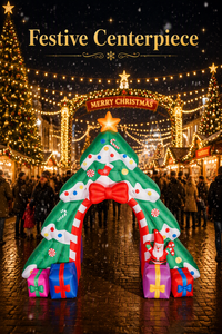 Arco Inflable Gigante <span class=keywords><strong>de</strong></span> Árbol <span class=keywords><strong>de</strong></span> Navidad con Borde <span class=keywords><strong>de</strong></span> Bastones <span class=keywords><strong>de</strong></span> Caramelo y Estrella para Decoración <span class=keywords><strong>de</strong></span> Entrada en Exteriores - Product Image 5