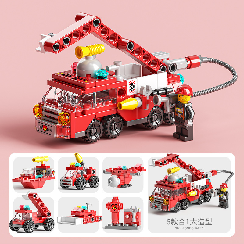 8612-7 (Camion de pompiers 6-en-1) 142 pièces [sachet de couleur]