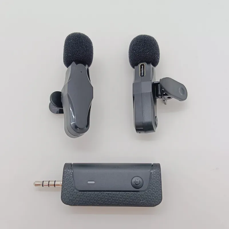 Kamera hoparlör için K35 pro 3.5mm jack kablosuz yaka mikrofonu 2Mic klip canlı vlog kayıt mikrofonlar