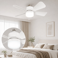 Nouvel arrivage E27 Ventilateur de plafond à moteur AC avec lumière LED, télécommande et 5 pales pour cuisine