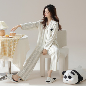 Pijamas de algodón Clase a para <span class=keywords><strong>hombre</strong></span> Pijamas largos a rayas Conjunto de pijamas de <span class=keywords><strong>hombre</strong></span> de algodón a cuadros blancos - Product Image 3