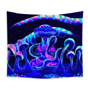 Tenture murale <span class=keywords><strong>Tapisserie</strong></span> lumière noire <span class=keywords><strong>Tapisserie</strong></span> fluorescente Animal Sky <span class=keywords><strong>Tapisserie</strong></span> colorée réactive aux UV Rougeoyante sous la lumière UV - Product Image 5