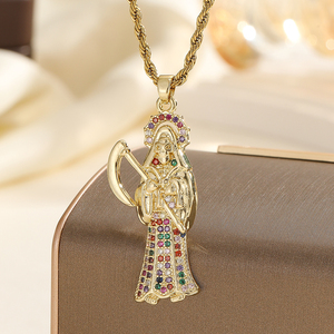 聖母マリア死の神ペンダントネックレス、パーティーパーティー冬のセーターネックレス、友人や家族への贈り物 - Product Image 2