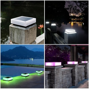 Lampe solaire de terrasse RGB 6W, éclairage paysager LED moderne pour extérieur, étanche IP68, lampe solaire pour pilier et clôture de jardin - Product Image 3