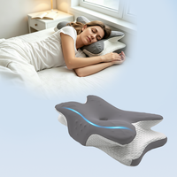 Oreiller ergonomique JYM en mousse à mémoire de forme de qualité supérieure pour le soutien du cou, forme de feuille, orthopédique, pour un sommeil réparateur et le soulagement des douleurs cervicales