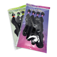 Extensions de Cheveux Humains Semi-Naturels Ondulés Effet Bouncy, Paquets Mixtes Synthétiques