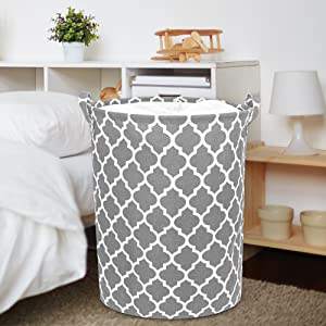 23-inch <b>Tall</b> (2 Pack) Extra Large <b>Laundry</b> <b>Basket</b> Storage Hamper Drawstring Waterproof Round Linen Collapsible Storage <b>Basket</b> - Product Image 3