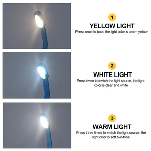 Mini LED Book Night Read Light 3 Brightness Adjustable USB Rechargeable Clip on Study Reading <strong>Lamp</strong> for Bedroom Reading - Product Image 5