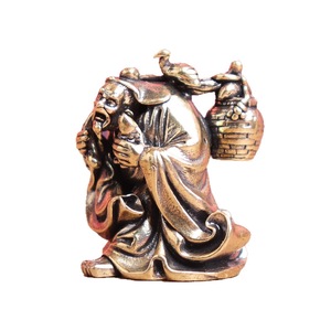 1 Pieza de Latón, Figura Decorativa Retro de Hombre de la Suerte, Anciano Bebudo, Adorno Artesanal para Mesa de Té - Product Image 5