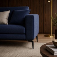 Pieds de canapé contemporains en fer noir avec plaque supérieure ovale pour canapé et fauteuil