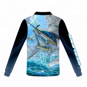 Healong diseño libre sublimación personalizada venta al por mayor llano deporte pesca Jersey camisa ropa - Product Image 2