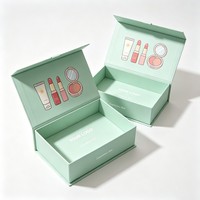 Boîte d'emballage cosmétique personnalisée à deux couches avec fermeture magnétique, en carton recyclé, impression de qualité supérieure et insert personnalisé pour le maquillage