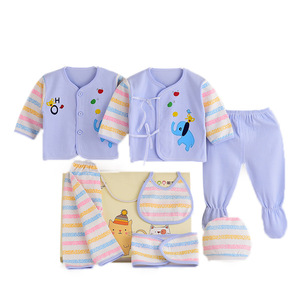 Fabricant direct 23 nouveaux modèles sept pièces ensembles de vêtements en coton <span class=keywords><strong>pour</strong></span> tout-petits garçons filles nouveau-né vêtements fournitures cadeau - Product Image 5