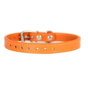 Haustierbedarf Einfarbige Hundehalsbänder aus PU-Leder für kleine Hunde oder Katzen als Hals-Accessoire - Product Image 4