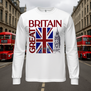 Camiseta de manga larga con bandera Union Jack de Gran Bretaña, diseño vintage - Product Image 3