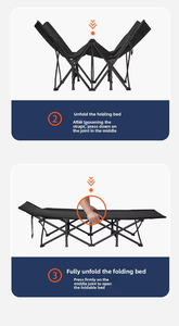 เตียงสนา<span class=keywords><strong>ม</strong></span>พับได้แบบพกพาสำหรับงานหน<span class=keywords><strong>ั</strong></span>ก พร้อ<span class=keywords><strong>ม</strong></span>เก้าอี้เอนหล<span class=keywords><strong>ั</strong></span>งโครงเหล็ก สำหร<span class=keywords><strong>ั</strong></span>บการเดินป่า ปิกนิก ชายหาด แล<span class=keywords><strong>ะ</strong></span>ใช้พักผ่อนในออฟฟิศ - Product Image 3