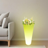 Hot Seller Intérieur LED Bonsaï Pots Coloré PE Pot De Fleur En Plastique avec Lumière Décorative Lampe Accrocheur Plancher Suspendus Jardinières