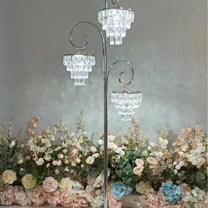 Nuovi Lampadari in Cristallo di Ferro per Matrimoni, Forma Moderna a <span class=keywords><strong>Diamante</strong></span>, Controllo Touch, Luce LED per Decorazioni di Cerimonie Nuziali - Product Image 6