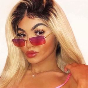 Gafas de Sol Vintage para Mujer, Modelo 2020, Montura Metálica Pequeña, Rectangulares, Sin Marco, Protección UV400 - Product Image 3