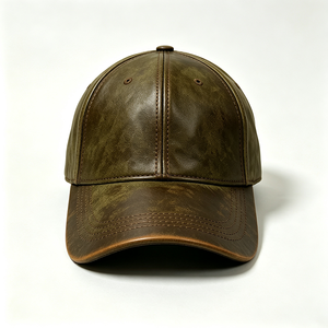 Gorra de Béisbol Vintage de Cuero Sintético Unisex, Clásica de 6 Paneles, de Cuero PU Desgastado, Deportiva, con Letras, Ajustable, para Uso Diario al Aire Libre - Product Image 5