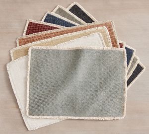 Mason Handwoven Cotton Fringe Placemats 14\" w X 20\" l White Double Scallop Border Dining <b>Table</b> PVC <b>Disposable</b> Knitted Home - Product Image 4