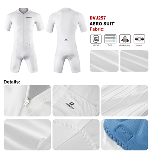 Combinaison de cyclisme Darevie OEM respirante anti-UV blanche à manches courtes, trisuit pour hommes, interface élastique italienne, rembourrage Wallone - Product Image 6