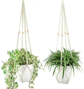 Canasta Colgante De Plantador Rates Cesta Decorativa reflektor Jardin Variedad cetas Flores Colgantes Crochet Al Aire Libre