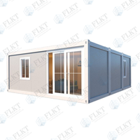 Maison conteneur modulaire préfabriquée ignifuge FLKT en panneaux PU haute densité, livrée en kit