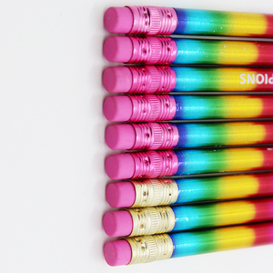 Logo personalizzato Basswood arcobaleno matite <span class=keywords><strong>disegno</strong></span> personalizzato di marca con HB 2B 2H durezza promozionale esagonale e rotondo - Product Image 2