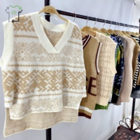 YiJiaYi Gilet Pull Sans Manches d'Occasion Quotidien Basique en Mélange de Coton Léger Tricot Décontracté Balles de Vêtements Usagés
