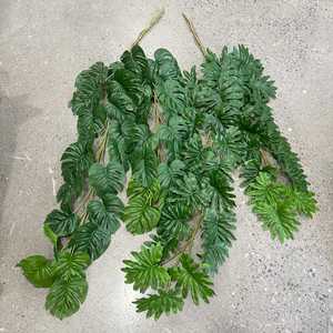 Guirlande de feuilles vertes artificielles Meng Jie, Monstera, 1,8 m, PVC, décoration murale intérieure, pour la décoration de la maison - Product Image 4