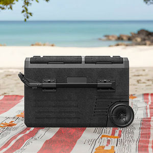 TWW45 Mini taşınabilir 12V AC kompresör araba buzdolabı 24V kapasiteli çift bölge dondurucu pil kumandalı PLA plastik - Product Image 1